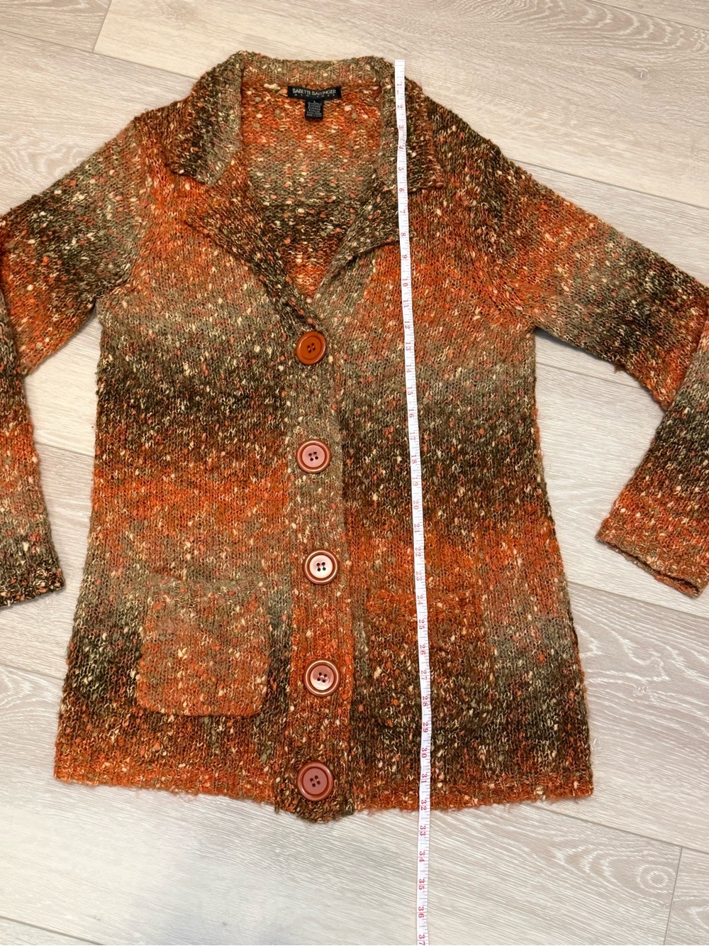 Vintage Babette Bollinger Mohair Alpaca Chunky Ombre Button Cardigan - Picture 7 of 8